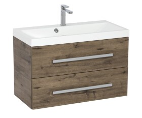Koupelnová skříňka s umyvadlem SAT Cube Way 80x40 cm dub wellington CUBE280ZDW CUBE280ZDW