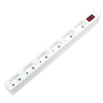 LogiLink LPS232 bílá / Prodlužovací kabel s rozvodkou / 6 zásuvek / 1,5 m / 250V/15A / kontrolka (LPS232)