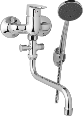 JB Sanitary Nástěnná umyvadlová a sprchová baterie TIRA, rozteč 100 mm s příslušenstvím, trubkové ramínko 200 mm D10 31 31