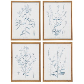 Ib Laursen Obraz v rámu Green Flower Motif 30 × 40 cm A, modrá barva, sklo, dřevo, papír