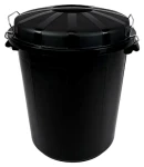 Denox INDUSTRIAL černá / Nádoba na odpad / 70 l / plast PE-HD / bezpečnostní uzavírání