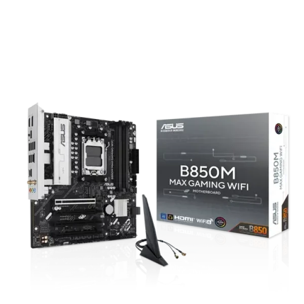 ASUS B850M MAX GAMING WIFI / B850 / 4x DDR5 / 1x GLAN / Wi-Fi 6 / mATX (90MB1LL0-MVEAY0)