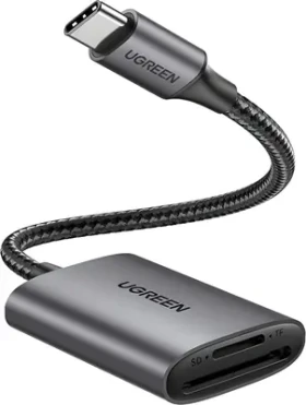 Rozbaleno - Ugreen Čtečka paměťových karet USB-C šedá / Čtečka paměťových karet / SD / microSD / USB 3.2 Gen 1 / rozbaleno (CM401.rozbaleno)