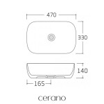 CERANO - Umyvadlo keramické Lino - na desku - bílá lesklá - 47x33 CER-428398