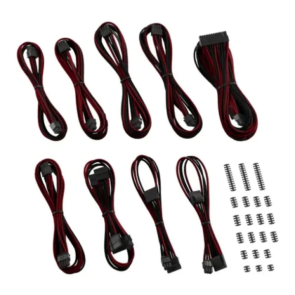 CableMod Classic ModMesh C-Series Kabel Kit pro Corsair Rmi RMx - černo-tmavě červena (CM-CSR-CKIT-NKKBR-R)