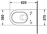 DURAVIT - Starck 2 Závěsné WC pro bidetové sedátko SensoWash, s WonderGliss, alpská bílá 25335900001