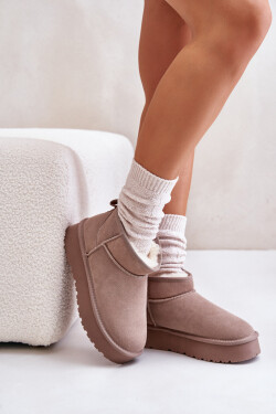 Moderní nízké zimní boty z semiše v khaki Nucca 38