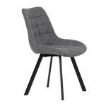Židle jídelní, šedá látka, nohy černý kov