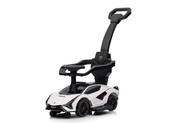Mamido Dětské odrážedlo auto s vodící tyčí Lamborghini Sian bílé