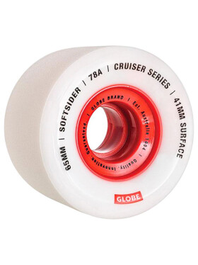 Globe SOFTSIDER CRUISER WH white/red měkká skate kolečka 65