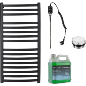 CERANO Koupelnový elektrický radiátorový set Paolo - 600W - černá matná - 1090x550 mm