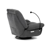 Polohovací křeslo, elektrické zabudované ovládání, šedá, látka, TV-7081 GREY2