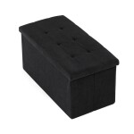 Taburet s úložným prostorem, černá manšestrová látka