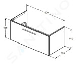 IDEAL STANDARD - i.Life B Umyvadlová skříňka 100x44x51 cm, 1 zásuvka, šedý matný křemen T5275NG