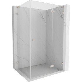MEXEN/S - Lunar L sprchový kout dveře křídlové pravá 85 x 90, transparent, nikl kartáčovaný 834L-085-090-97-00-P