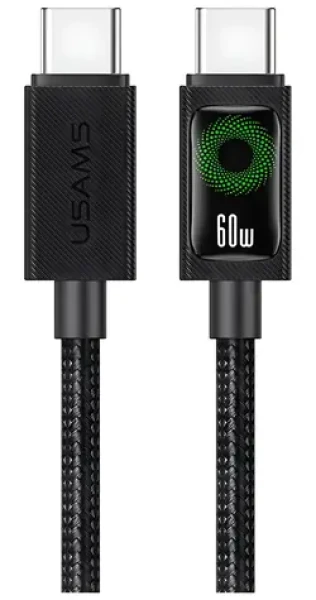 USAMS U92 černá / Nabíjecí a datový kabel / USB-C - USB-C / 60W PD / 1,2m (SJ773USB01)
