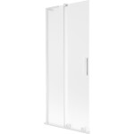 MEXEN/S - Velar L dvoukřídlá posuvná vanová zástěna 85 x 150, dekor, bílá 896-085-003-31-20