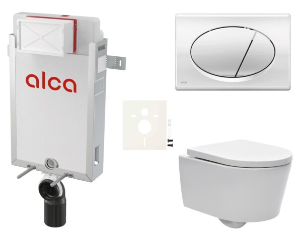 Cenově zvýhodněný závěsný WC set Alca k zazdění + WC SAT Brevis SIKOAW2 SIKOAW2