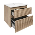 Koupelnová skříňka 2 zásuvková s umyvadlem Naturel Savona 58x53x44,8 cm dub Halifax mat SAVONA260DH SAVONA260DH