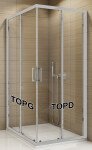 SanSwiss TOPD 0700 01 07 Pravý díl sprchového koutu 70 cm, matný elox/sklo