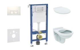 GEBERIT - Duofix Set předstěnové instalace, klozetu Alpha a sedátka, tlačítko Delta35, alpská bílá SANI11CD3143