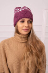 Dámská čepice Kira K374 dark purple+white UNI