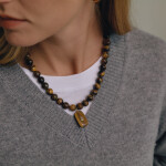 ELENYS Tiger’s Eye | Náhrdelník s pravým přírodním tygřím okem Délka náhrdelníku: 40+5 cm / max. 45 cm