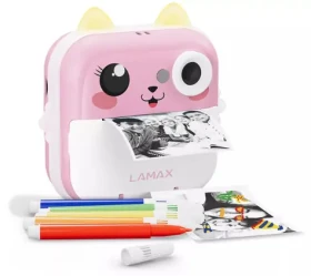 LAMAX InstaKid2 Plus růžová / dětský fotoaparát / 2.4" displej / Micro SD / MP3 / USB-C / hry (8596687002700)