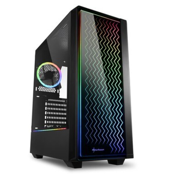 Sharkoon RGB LIT 200 černá / ATX / 2x USB 3.0 + 1x USB 2.0 / bez zdroje / průhledná bočnice (4044951028160)