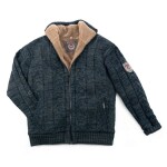 Bunda Wildwasser 60451 pánská zimní pletená zapínání na zip navy/šedá melír