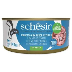 Schesir Konzerva tuňák a sardinky v želé 140g / Konzerva pro kočky / Vysoký obsah bílkovin (0303-273796)