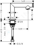 AXOR - Uno Stojánkový ventil Select, kartáčovaný nikl 45130820