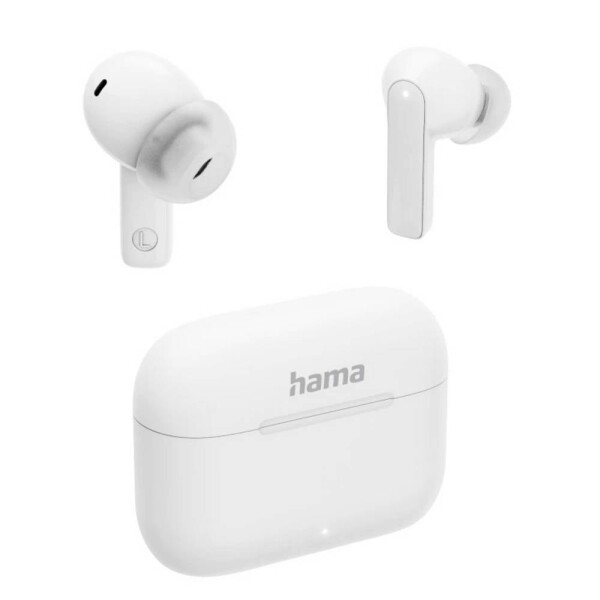 Hama Passion Clear II špuntová sluchátka (In Ear) Bluetooth® bílá Potlačení hluku Nabíjecí pouzdro telefon