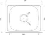 Erga HD, 1-komorový ocelový dřez 500x400x210 mm, dekor satén, ERG-MLS-HD4050S