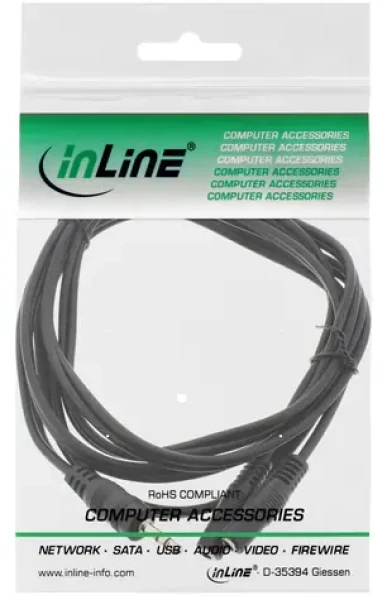 InLine Y audio kabel Jack 3,5 mm - 2x Jack 3,5 mm černá / Audio kabel / Y-rozbočovač / 2 m (99300B)