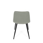 Židle jídelní, zelená látka, čtyřnohá kovová podnož, černý mat