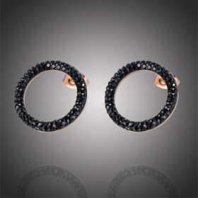 Ocelové náušnice se zirkony Vanesa - chirurgická ocel, Zlatá