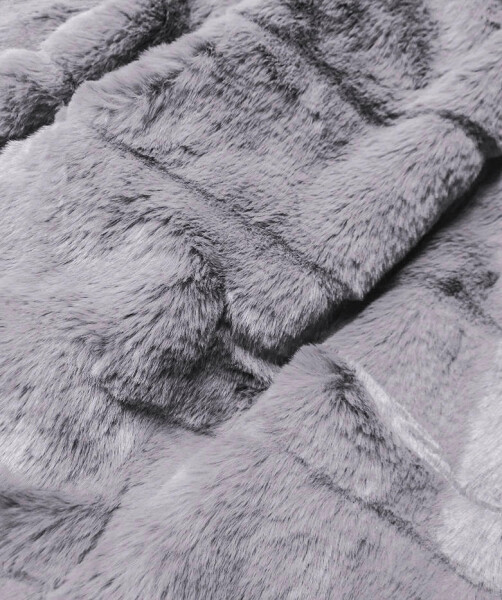 Šedá dámská bunda-kožíšek s kapucí (br9742-9) odstíny šedé XL (42)