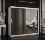Šatní skříň Abi Riflo Wave 2 Barva korpusu: Černá, Rozměry: 120 cm, Dveře: Černá se zrcadlem