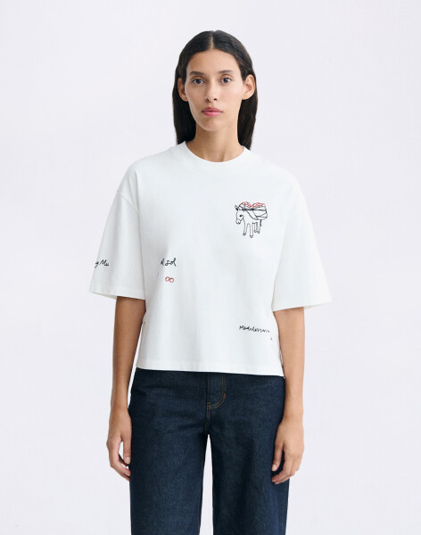 Tričko Thinking MU Lena Tomatera T-Shirt WHITE