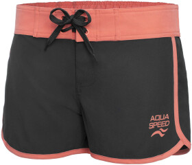 AQUA SPEED Plavecké šortky Viki Graphite/Coral Pattern 36