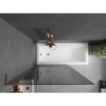 MEXEN/S - Next L vanová zástěna FIX 100 x 150, grafit, růžové zlato 895-100-000-03-40-60