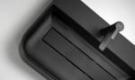 DEANTE - Umyvadlo Arnika nero Granite, na pracovní desku, s odkládací plochou pod baterii - s krycí deskou CQA_NU6S