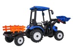 Mamido Dětský elektrický traktor MEGA D68 24V s přívěsem modrý