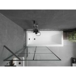 MEXEN/S - Next vanová zástěna FIX 90 x 150, černá vzor, grafit metal 895-090-000-00-77-95