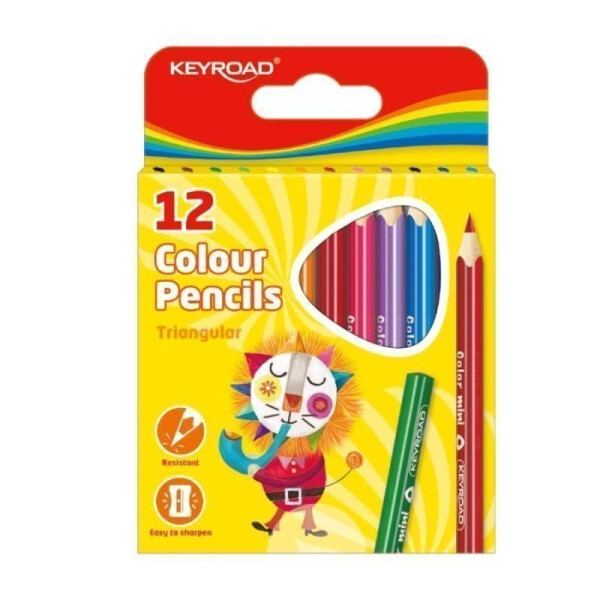 Keyroad Pastelky trojhranné poloviční 12 ks
