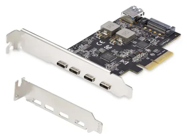 StarTech PCIe karta USB-C 5 portů černá / Řadič USB / PCI Express / USB 3.2 Gen 2 10 Gbps / čipset ASMedia ASM3142 (PS4C3IA3-USB-C-CARD)