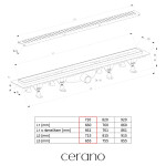 CERANO - Sprchový odtokový žlab, sifon gravitační klapka - plast - DN50 - černá matná - 72 CER-679249
