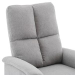 Relaxační křeslo, manuální ovládání, světle šedá látka