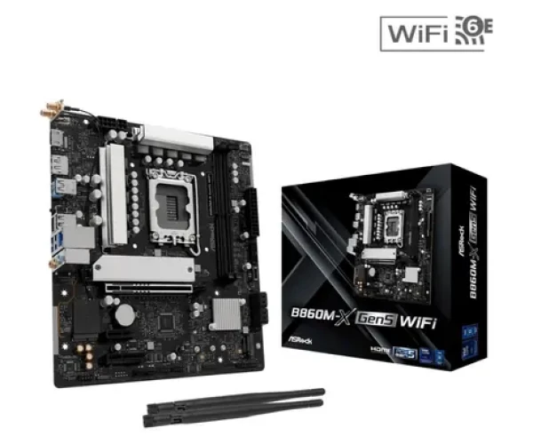 ASRock B860M-X WiFi R2.0 / B860 / LGA 1851 / 2x DDR5 / PCIEx 16 / 2.5GLAN / Wi-Fi / mATX (90-MXBSF0-A0UAYZ)